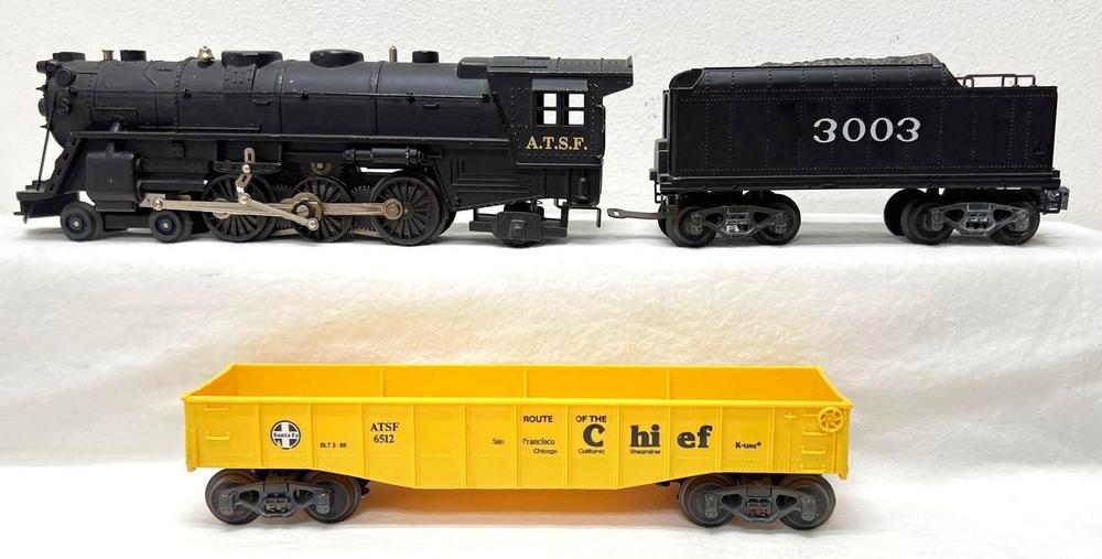 Modern Era K Line O Gauge 3003 4-6-2 die-cast ATSF steam 6512 gondola