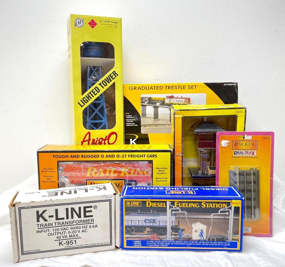 Modern Era Aristo Craft RailKing K Line O Gauge accessories in OBs