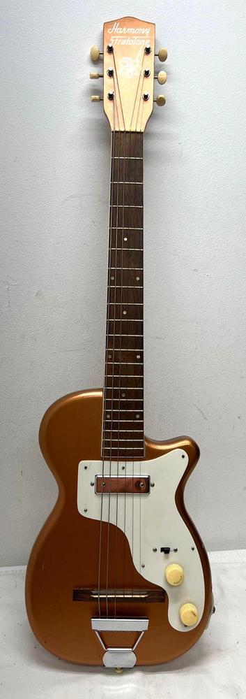 Harmony Stratotone 6-string electric Copper and White