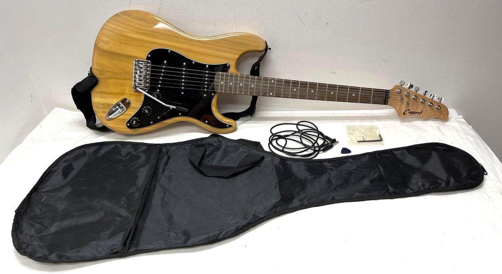 Crescent 6-string electric guitar Blonde wood tone