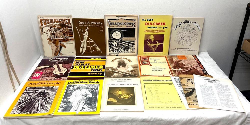 Fourteen various books on Mountain Dulcimer music