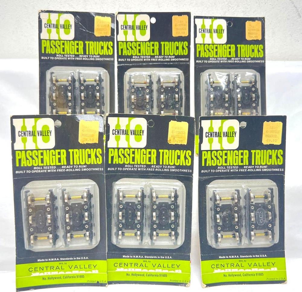 HO Gauge Central Valley 222 6-Wheel Passenger Trucks MOC six pairs