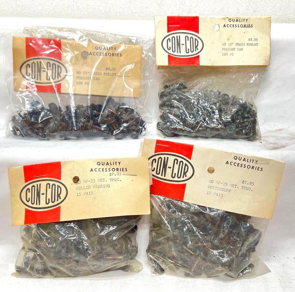 HO Gauge 2 bags each Con-Cor RP-25 Bettendorf 33" brass wh