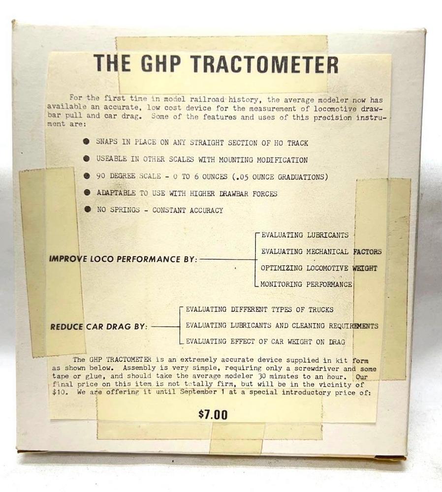 HO Gauge The GHP Tractometer NIP drawbar pull car drag