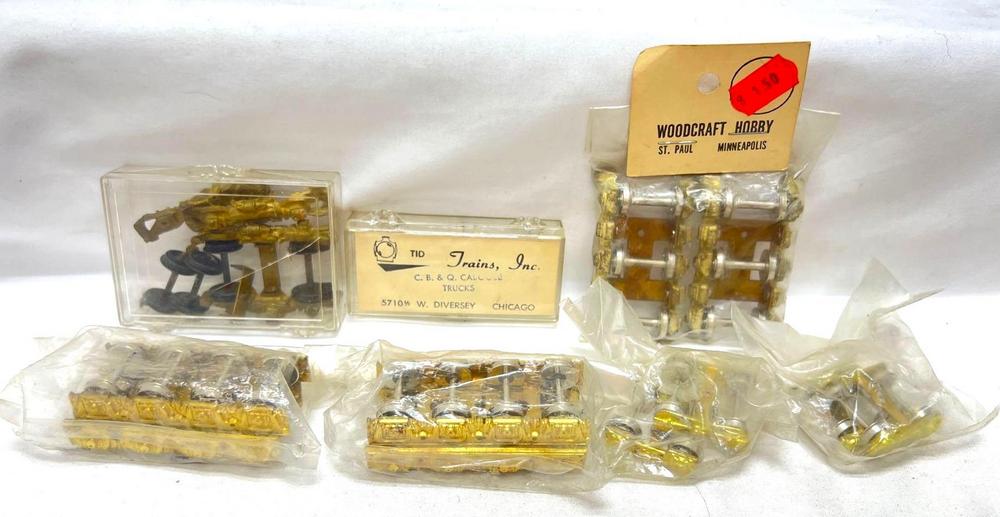 HO Gauge brass 4 6 and 8 wheel passenger tender freight trucks TID