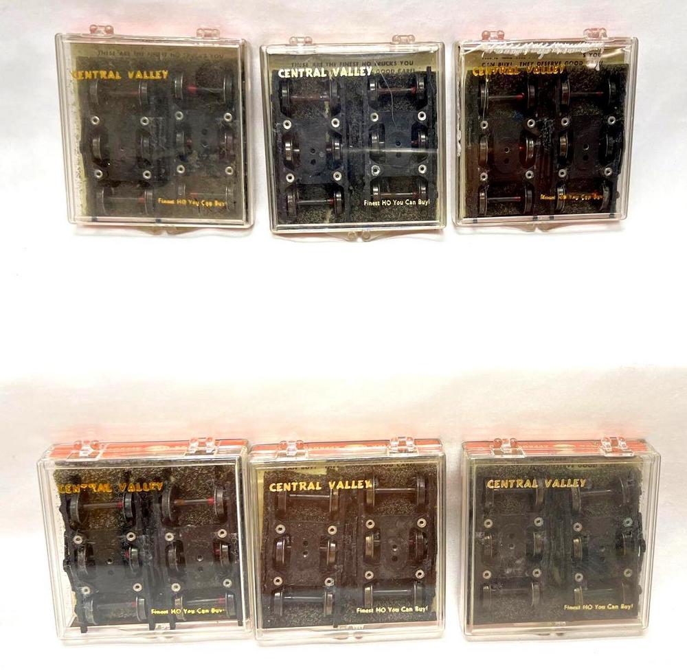 HO Gauge Six Central Valley T-21 6-wheel passenger trucks NIP