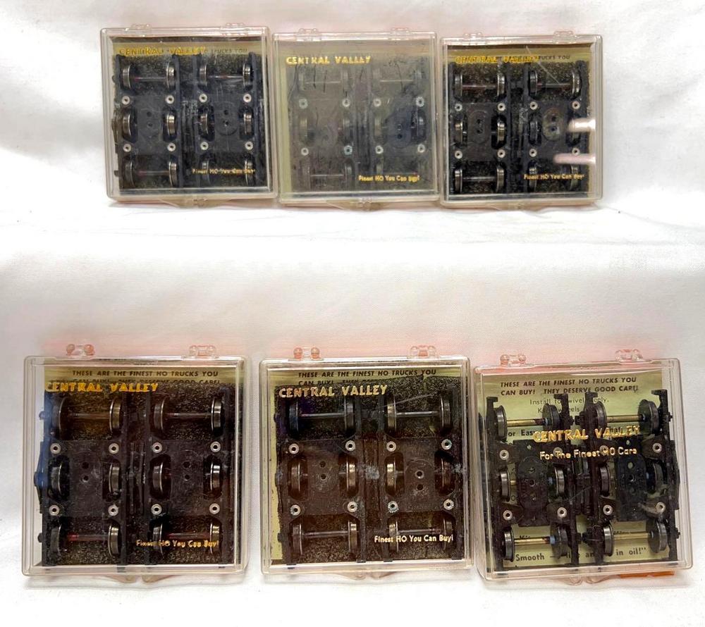 HO Gauge Six Central Valley T-22 6-wheel passenger trucks NIP