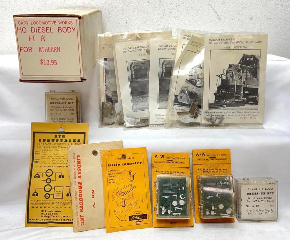 HO Gauge Cary Locomotive Works FT & dozens of trim NIP