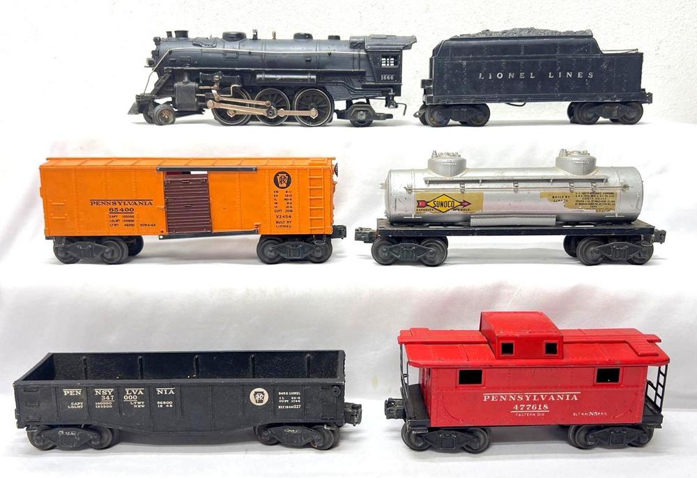 Postwar Lionel O Gauge 1666 2-6-2 2466WX X2454 2465 2452X 2472 freight