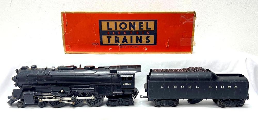 Postwar Lionel O Gauge 2055 4-6-4 steam loco 2046W whistle tender