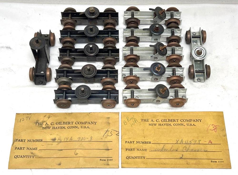 Postwar American Flyer S Gauge diesel wheel assemblies