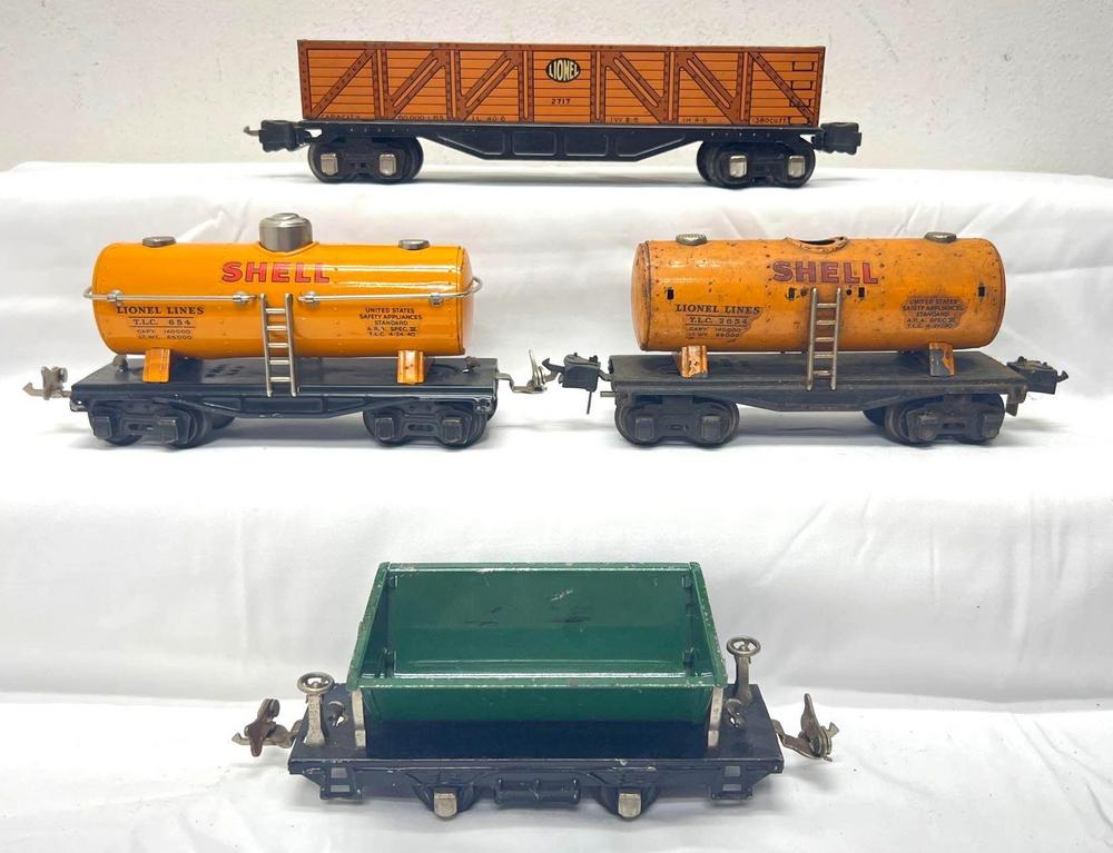 Prewar Lionel O Gauge 2717 654 2654 809 freight trains RC couplers
