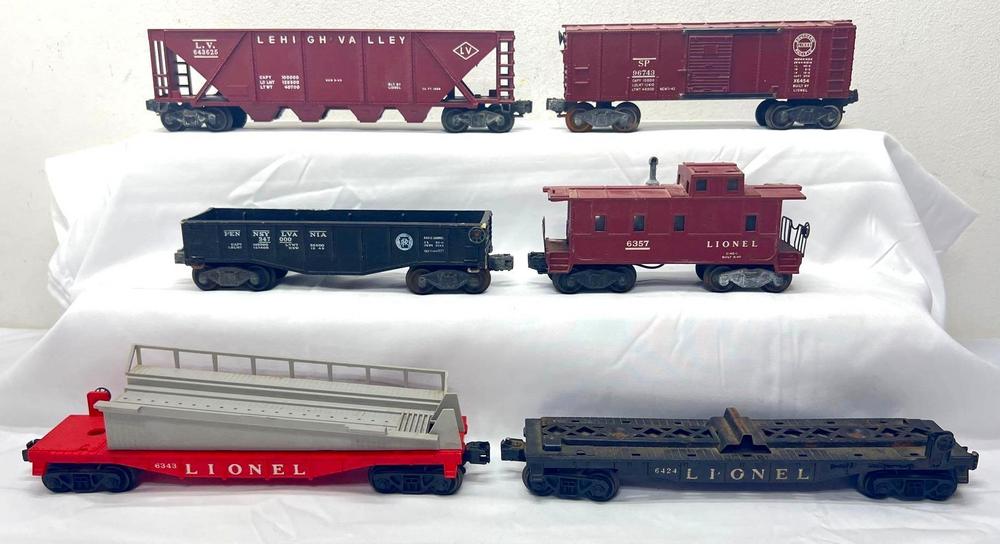 Postwar Lionel O Gauge 6343 6424 6454 2452 6436 6357 freight trains