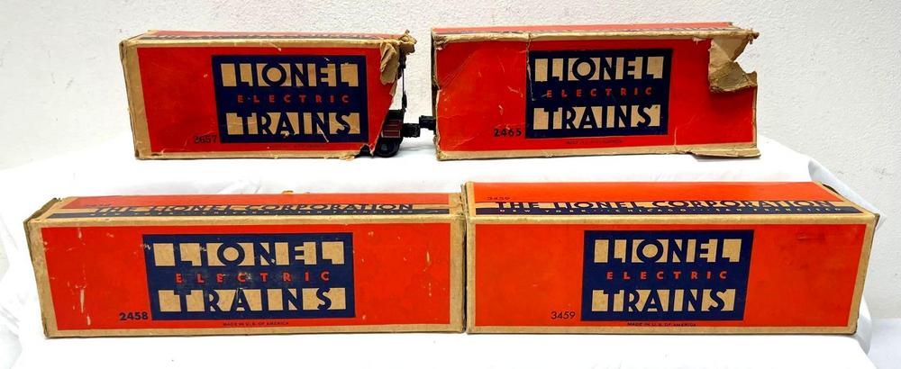 Postwar Lionel O Gauge 2357 2458 2465 3459 freight cars in box