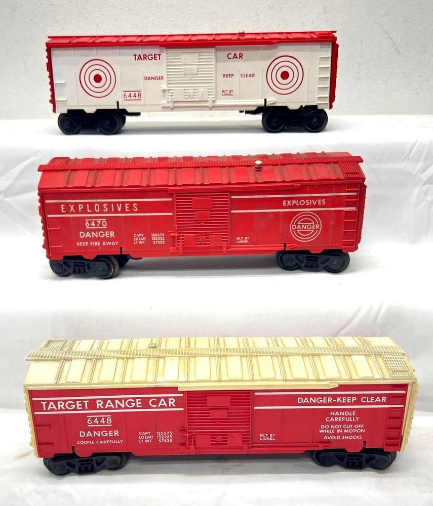 Postwar Lionel O Gauge two 6448 target 6470 explosives trains