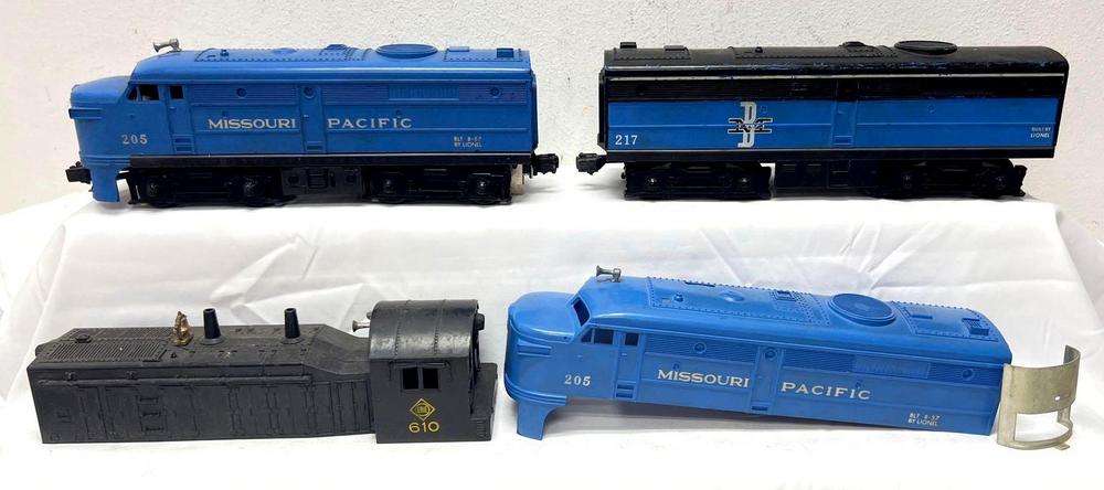 Postwar Lionel O Gauge 205P 217B 205 shell 610 shell
