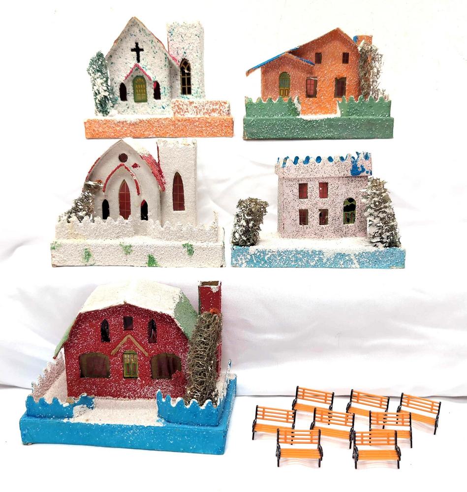 Japan cardstock Christmas Winter layout buildings