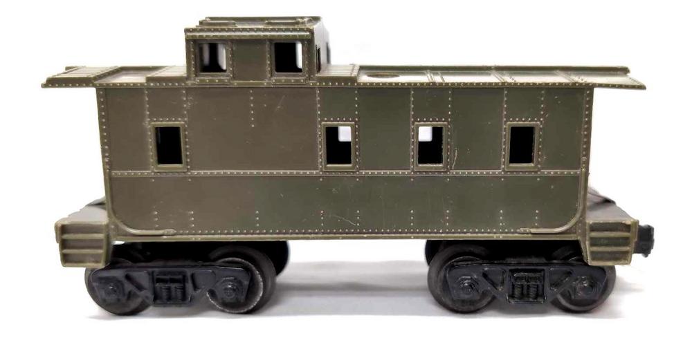 Postwar Lionel 6167 undecorated olive drab caboose