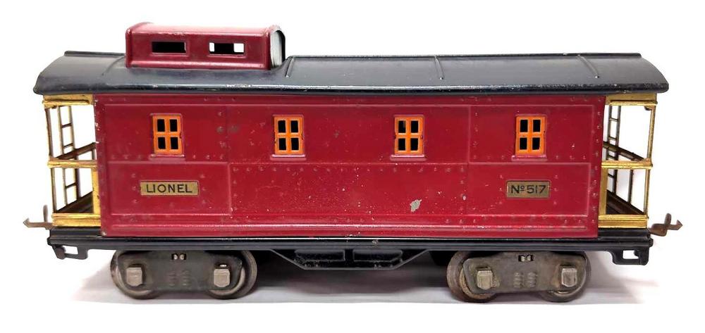 Prewar Lionel Std Gauge 517 red black coal caboose