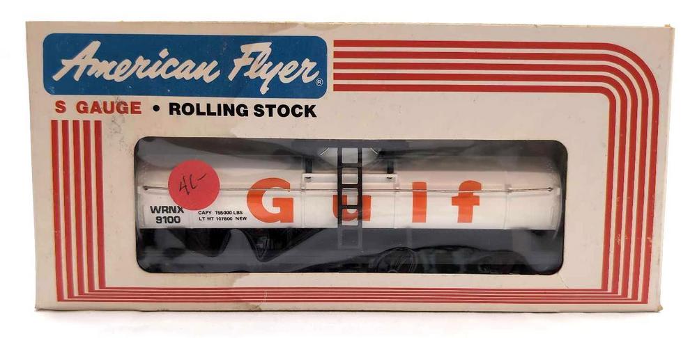 Modern American Flyer S Gauge 9100 Gulf tank car in box