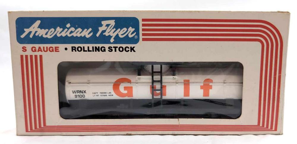 Modern American Flyer S Gauge 9100 Gulf tank car in box