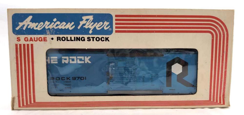 Modern American Flyer S Gauge 9701 Rock box car in box