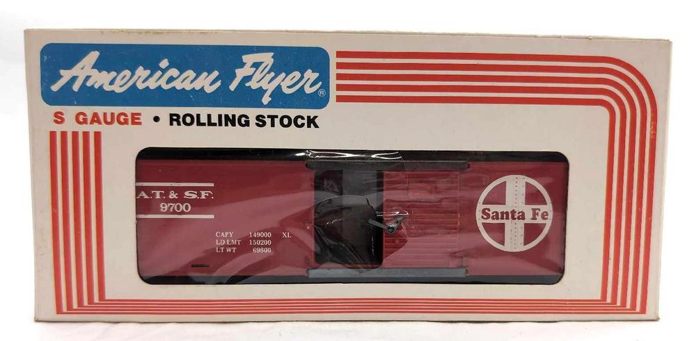 Modern American Flyer S Gauge 9700 Santa Fe box car in box
