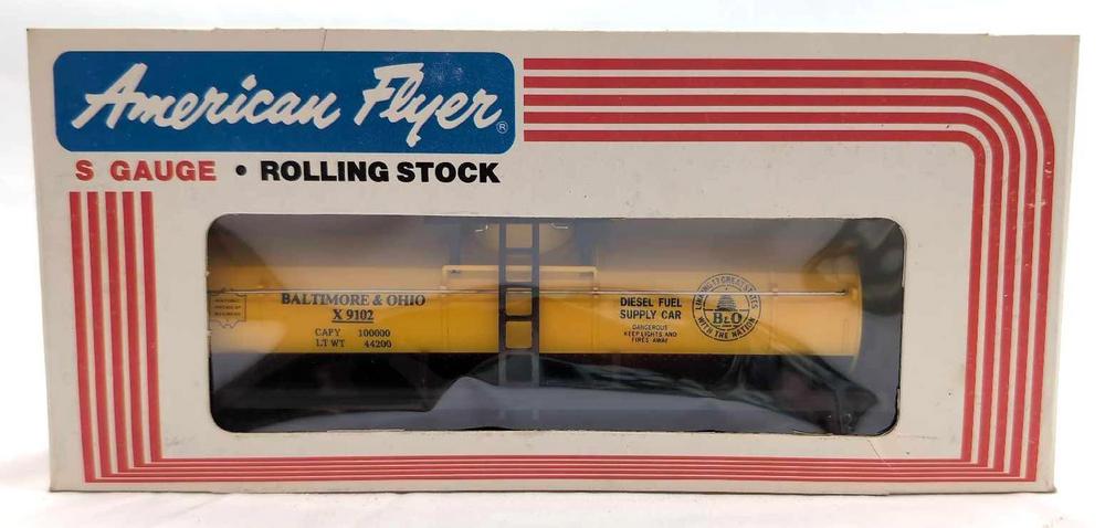 Modern American Flyer S Gauge 9102 B&O tank car in box