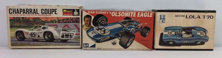 Monogram, Industro & MPC Car Model Kits: Chaparral, Lola & Olsonite Eagle