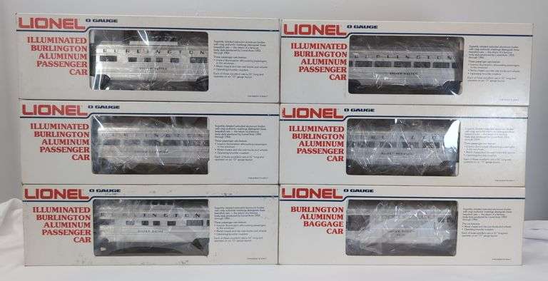 Modern Era Lionel O Gauge No. 9577 Burlington six aluminum passenger car set in box image