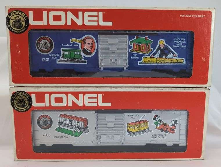 Modern Era Lionel O Gauge 75th Anniversary Train freight car set Mint in box