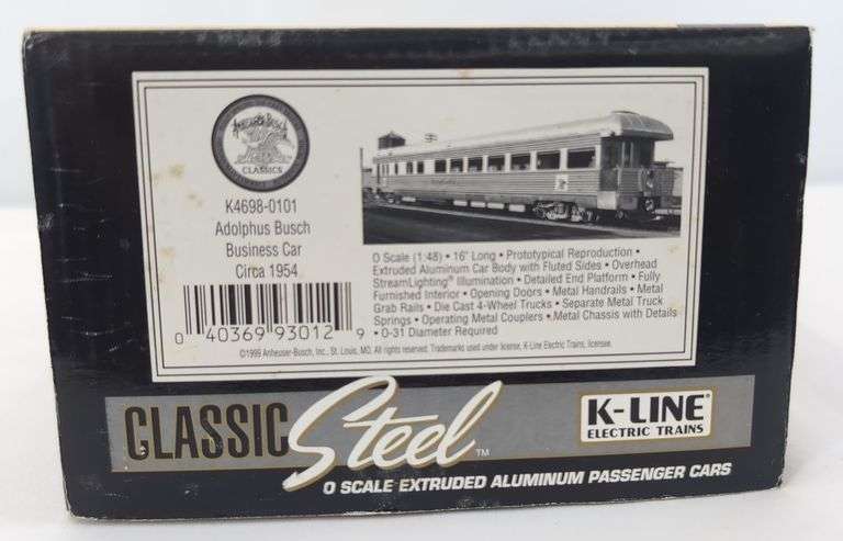 Modern Era K-Line Classics Anheuser-Busch O Scale Passenger Car K4698-0101 NIB