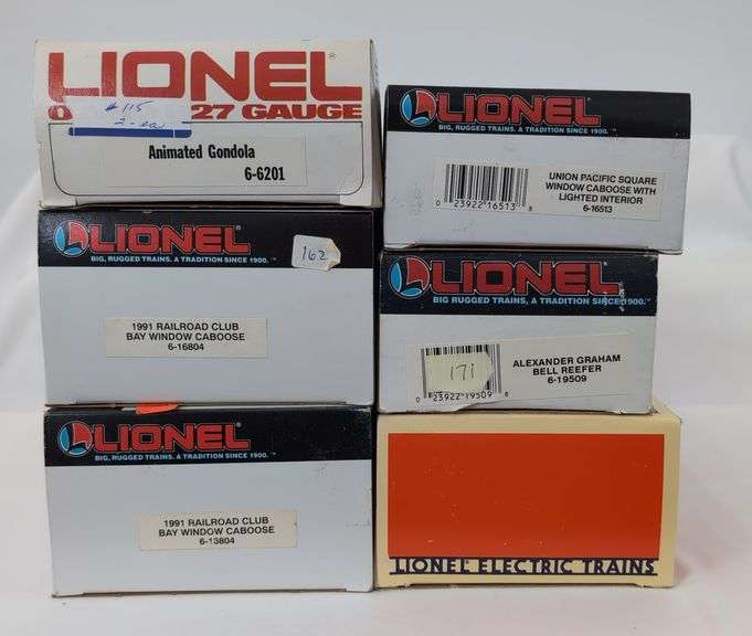 Modern Era Lionel O Gauge 6201, 16513, two 16804, 19246, 19509 in box Mint