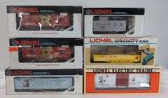 Modern Era Lionel O Gauge 6201, 16513, two 16804, 19246, 19509 in box Mint