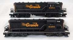 Modern Era Lionel O Gauge Rio Grande GP-7 Diesel power and dummy 8454 & 8455 Mint