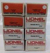 Lionel O Gauge Mint cars, two 7515, three 7517,  two 7518 one 7522 in box Mint