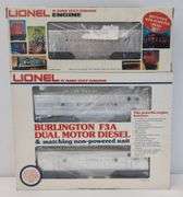 Modern Era Lionel O Gauge Burlington F3A Dual Motor Diesel w/B Unit 8054 8062 in box