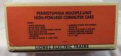 Modern Era Lionel Pennsylvania Multiple-Unit Non-Powered Commuter Cars Set 18310 in box