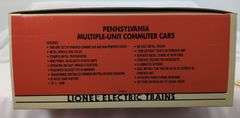 Modern Era Lionel O Gauge Pennsylvania Multiple-Unit Commuter Cars 18306