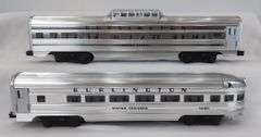 Modern Era Lionel O Gauge No. 9577 Burlington six aluminum passenger car set in box