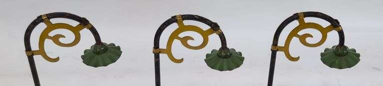 Early Tinplate Bent Wire Street Lamps Painted Sheet Metal Lamps/Shades
