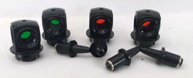 Postwar Lionel O Gauge two pair O22 Remote Control Switches controllers, lanterns, fixed voltage plugs
