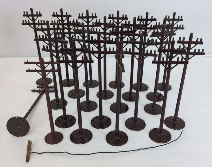 Marx O Gauge Train Accessories Crossing Signal, Crossing Gates, Signs, Telephone Poles, and More