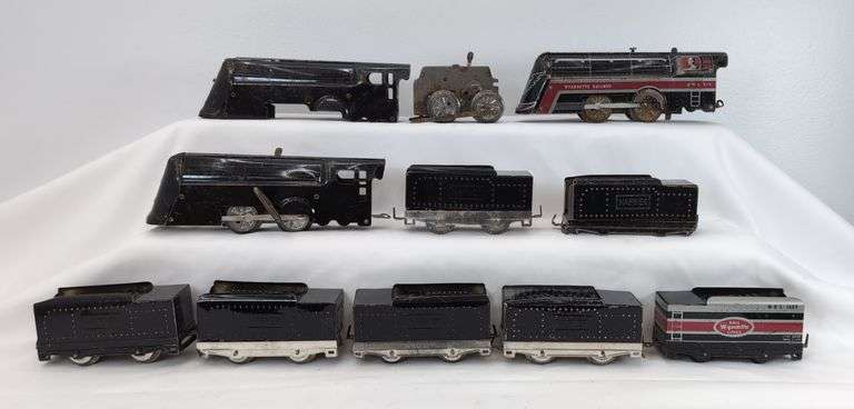 Wynadotte lithographed tinplate O Gauge windup steam 970 locomotives 3689 tenders image