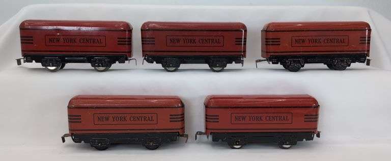 Marx O Gauge lot of 5 New York Central red streamline steam locomotive tenders