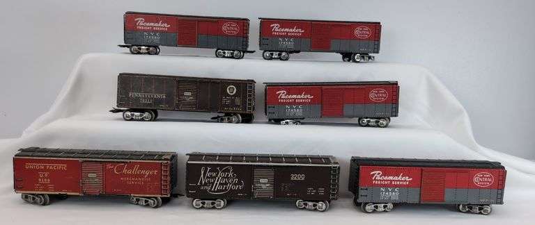 Lot of 14 Marx O Gauge 8 wheel box cars NYC UP PRR NYNH&H