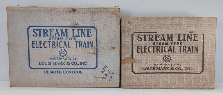 Two Louis Marx & Co. Stream Line Steam Type Electrical Train Sets 4822 and 5610 in box image