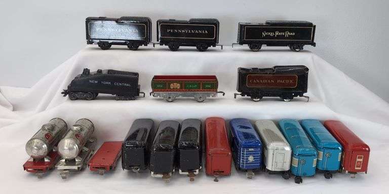 Marx O Gauge Passenger, Box, Tender, Tank, Gondola, Pennsylvania, New York Central, & More image