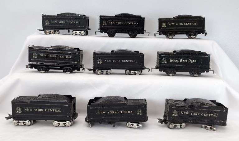 Lot of 14 Marx O Gauge New York Central and Nickel Plate Road wedge tenders