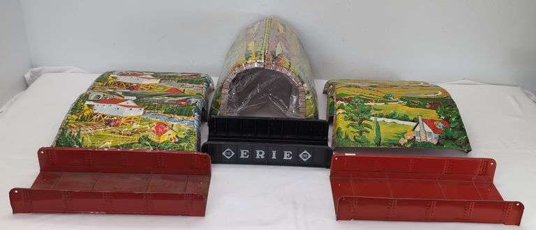 Marx O Gauge Tinplate Tunnels, Girder Plate Bridge Spans